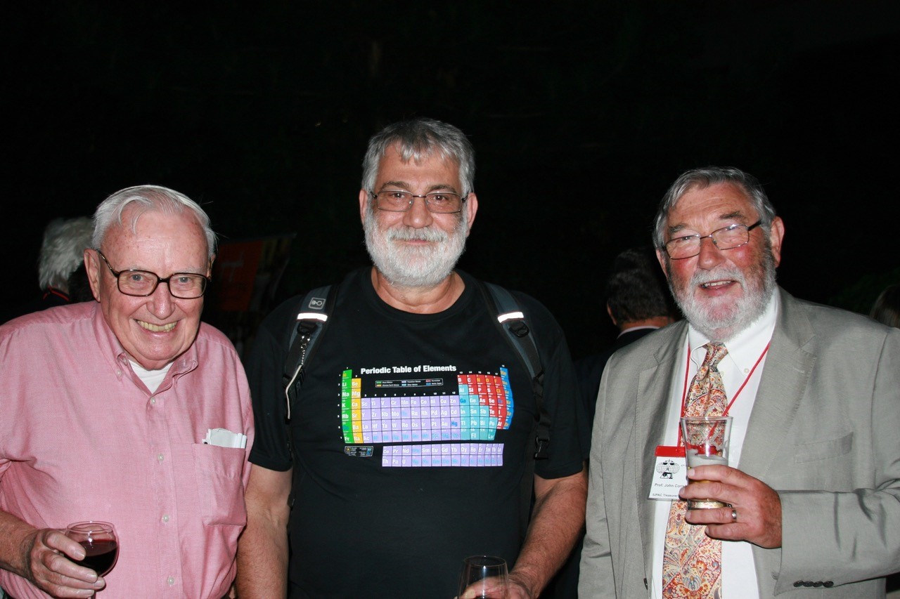 Norman E. Holden sharing time with Bob Loss, and John Corish during the reception at the IUPAC General Assembly in Istanbul (August 2013)